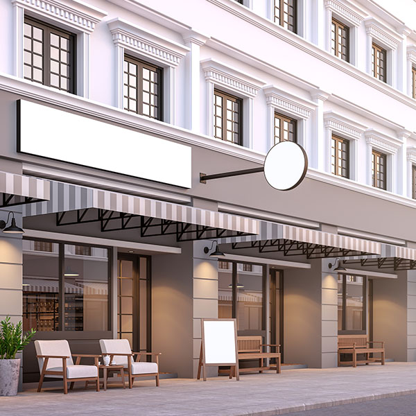 Front of classical style commercial building 3d render